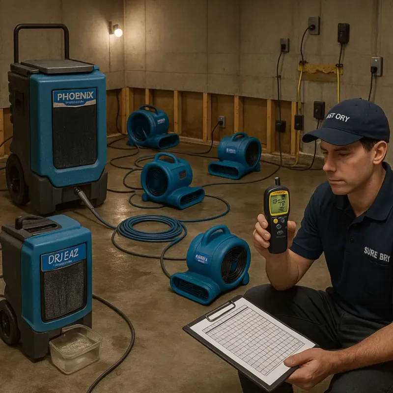 Structural Drying and Dehumidification process in Sussex, NJ